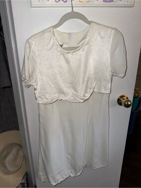 Vintage mode Sara Ivory Satin Dress